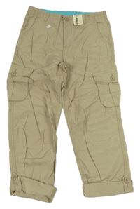Nové - béžové plátěné roll-up kalhoty s kapsami Bhs