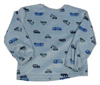 Světlemodré plyšové pyžamové triko s auty F&F