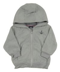 Sivá fleecová prepínaci mikina s kotvou a kapucňou Lupilu
