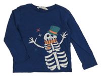 Tmavomodré tričko so sněhulákem H&M