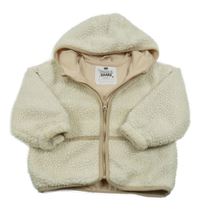 Smetanová huňatá podšitá propínací mikina s kapucí F&F