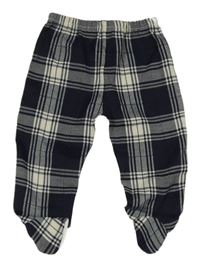 Tmavomodro-bílé kostkované sametové polodpuky