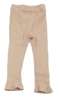 Svetloružové rebrované legíny