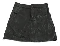 Čierna koženková sukňa s vreckami kiabi