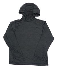 Antracitové melírované sportovní triko s kapucí 