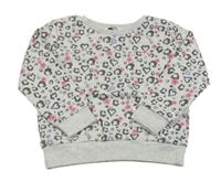 Sivá vzorovaná mikina s růžovými kvítky every day