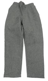 Šedé melírované společenské kalhoty shein