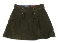 Tmavozelená menšestrová sukňa s gombíky Esprit