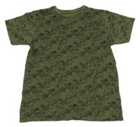 Kaki-čierne vzorované tričko Primark