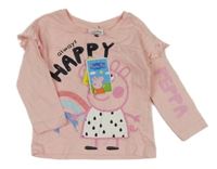 Nové - světlerůžové triko s Peppou a volánky Matalan