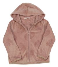 Ružová chlpatá prepínaci mikina s kapucňou H&M