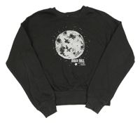 Tmavosivá crop mikina s potlačou H&M