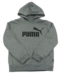Šedá mikina s logem a kapucí Puma