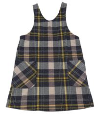 Fialovo-růžovo-žluté kostkované šaty Nutmeg