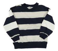 Tmavomodro-biela pruhovaná mikina H&M