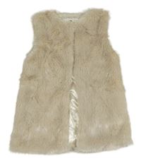Smotanová kožušinová podšitá vesta Yd.