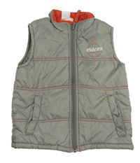 Sivá šušťáková zateplená vesta s nápisom Impidimpi