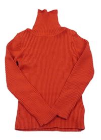 Červený rebrovaný svetrový rolák Next