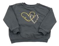 Antracitová mikina so srdiečkami George