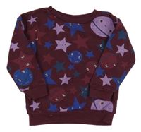 Mahagónovoá mikina s hviezdami a planetami Primark