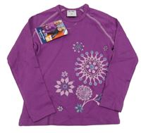 Nové - Fialové triko s mandalami Pocopiano