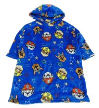 Tmavomodrá plyšová oversize mikina s kapucí - Tlapková Patrola Tu