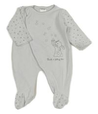 Bílý sametový overal s hvězdami a králíčkem 