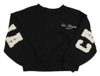 Čierna crop mikina s nápismi Matalan