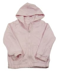 Svetloružová prepínaci mikina s výšivkou a kapucňou F&F