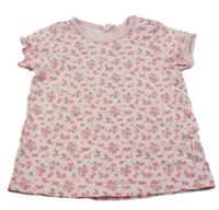 Svetloružové kvetované tričko H&M