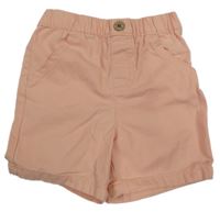 Svetloružové ľahké rifľové kraťasy