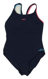 Tmavomodré jednodílné plavky Decathlon