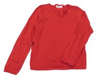 Červený trblietavý sveter s mašlou H&M