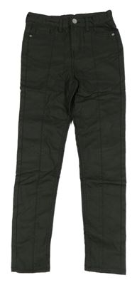 Černé potažené skinny kalhoty George