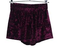 Dámske purpurové zamatové kraťasy Select