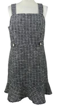 Dámské černo-bílé vzorované pletené šaty Miss Selfridge