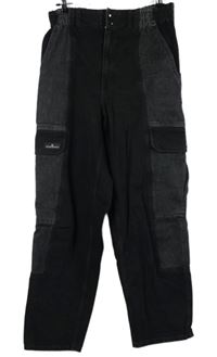 Pánské černo-šedé cargo skate rifle s kapsami vel. 32/32