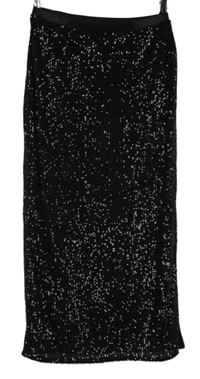 Dámská černá flitrová dlouhá sukně River Island 