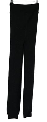 Dámske čierne trblietavé pančuskové zateplené legíny Primark