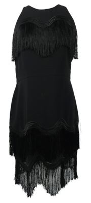 Dámské černé pouzdrové šaty s třásněmi Whistles 