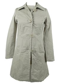 Dámsky béžový plátenný jarný kabát H&M