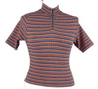 Dámské barevně pruhované žebrované crop tričko Asos 