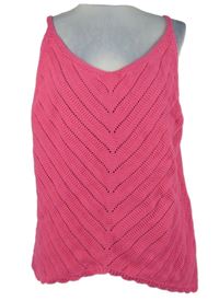 Nové - Dámský fuchsiový ažurový pletený top Primark 