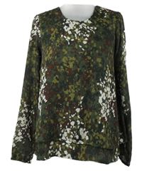 Dámská khaki vzorovaná halenka 