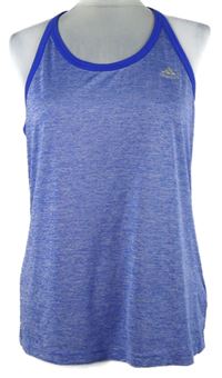 Dámský modrý melírovaný sportovní funkční top Adidas 