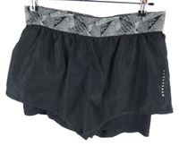 Dámské černo-šedé sportovní dvojité kraťasy Crivit 