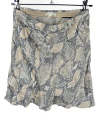 Dámska sivo-béžová vzorovaná saténová sukňa H&M