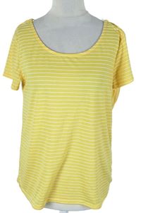 Dámské žluté pruhované tričko s mašlí Peacocks 