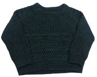 Čierno-zelený melírovaný sveter Matalan
