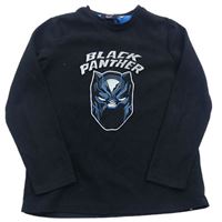 Čierne fleecové pyžamové tričko s Black Panther Marvel